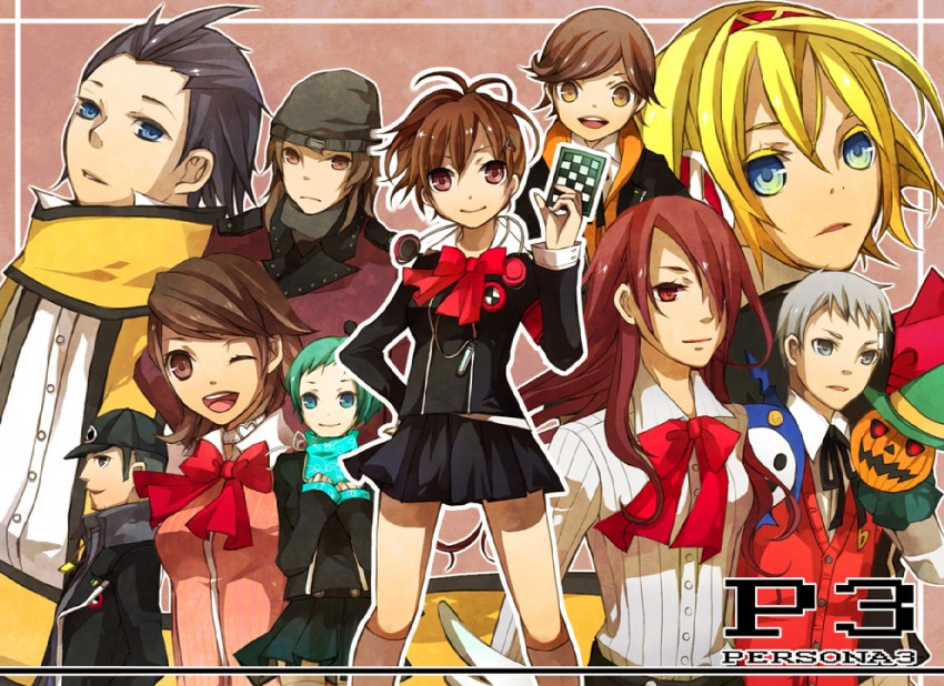 aigis, shiomi kotone, takeba yukari, kirijou mitsuru, yamagishi fuuka, and 5 more (persona and 2 more) drawn by cro_(no-pixiv-no-life)