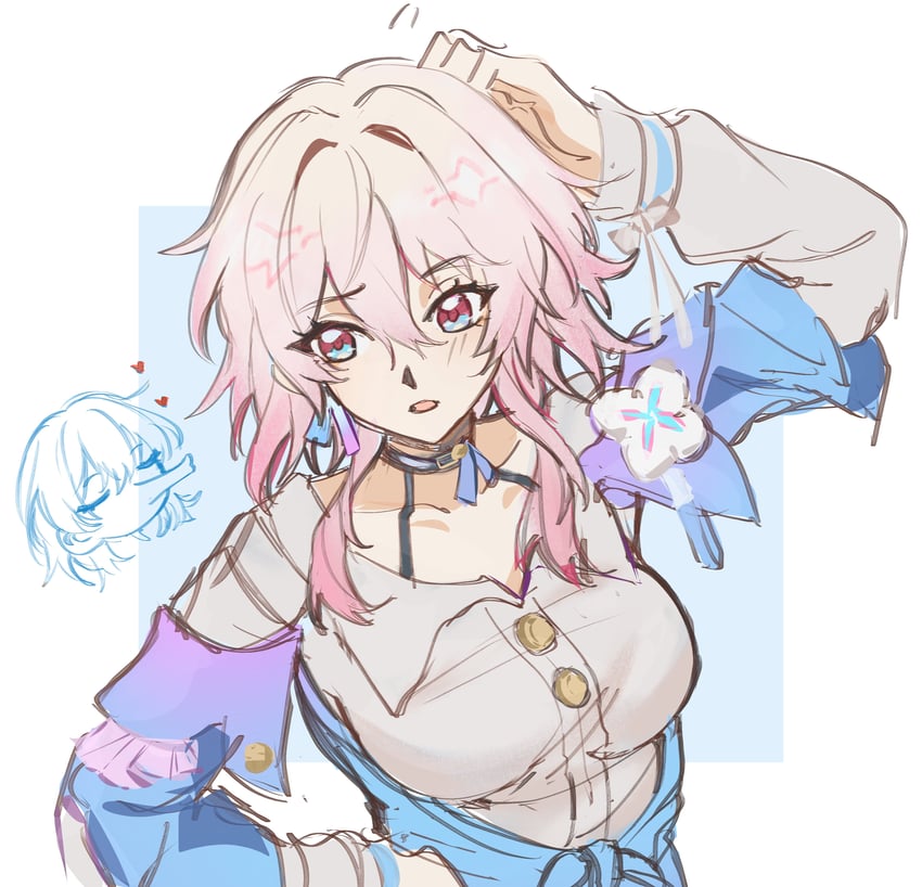 trailblazer, stelle, and march 7th (honkai and 1 more) drawn by r3nblade