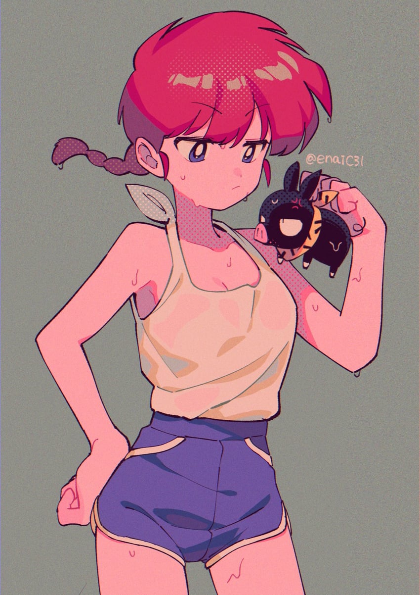 ranma-chan and p-chan (ranma 1/2) drawn by menma_(enaic31)