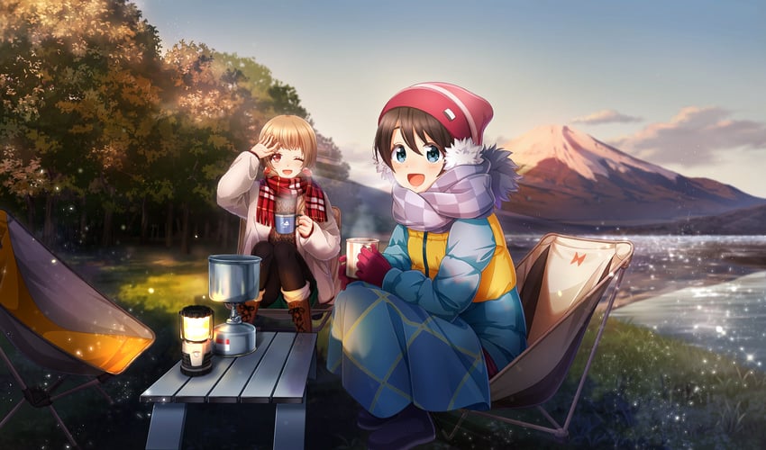 saitou ena and naoe tayu (yurucamp and 2 more)