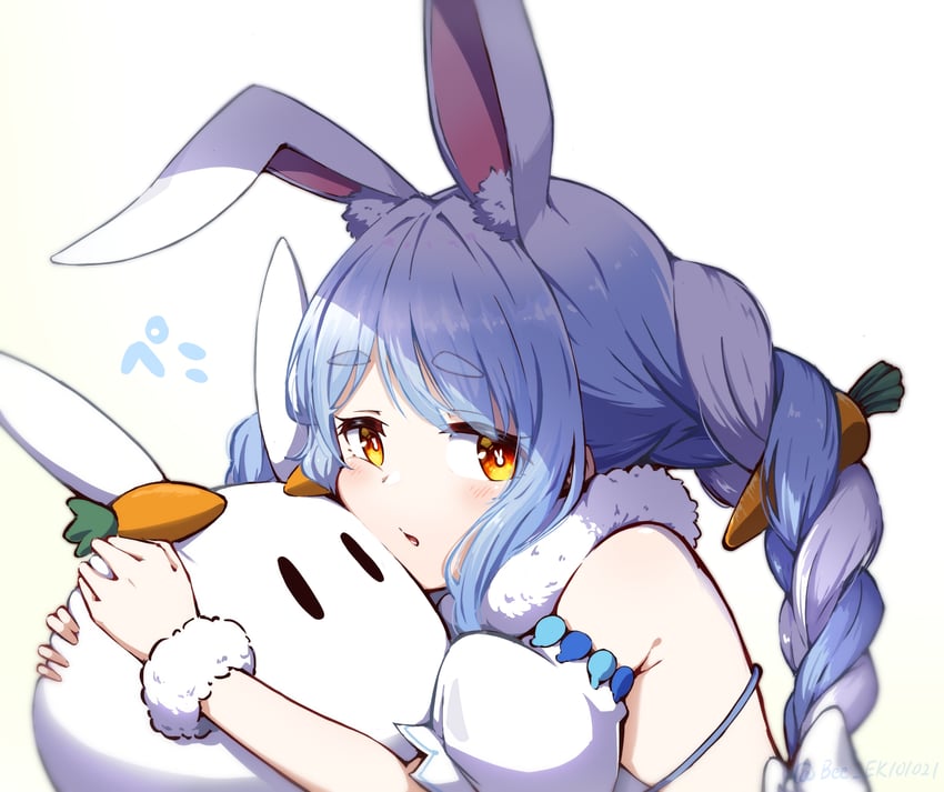 usada pekora and pekomon (hololive) drawn by hyoe_(hachiechi)