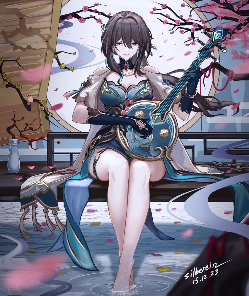 ruan mei (honkai and 1 more) drawn by silberein