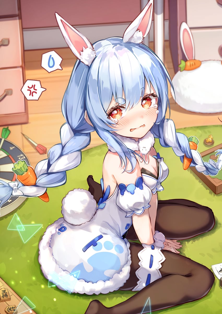 usada pekora, don-chan, and pekomon (hololive and 1 more) drawn by brat_(brabrabrat00)