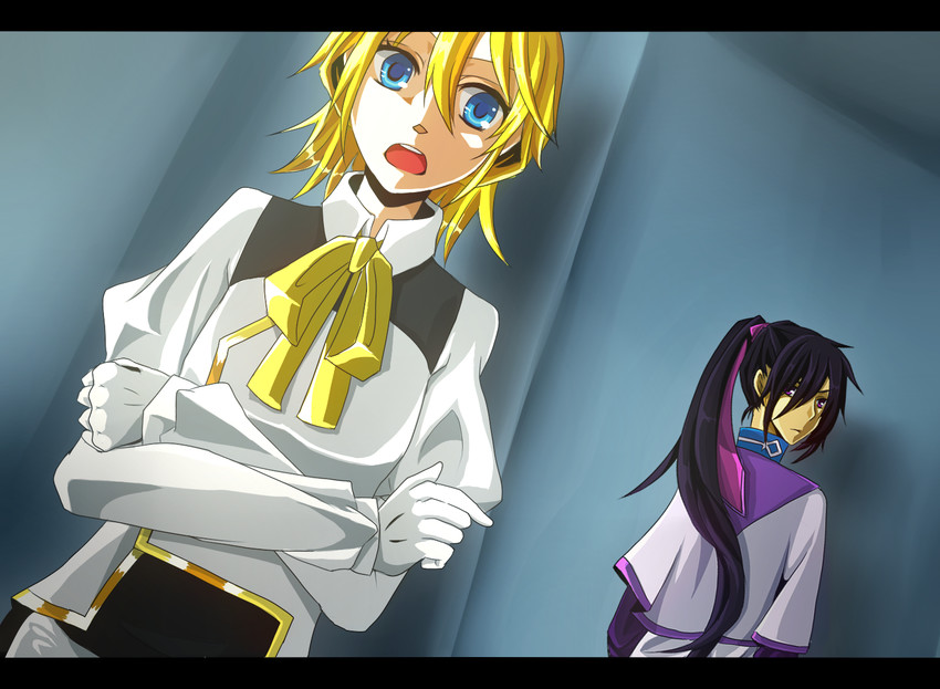 kagamine rin, kamui gakupo, lilith baldured, and gammon octo (vocaloid and 2 more) drawn by seasnow