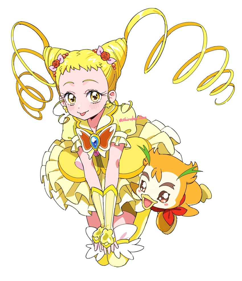kasugano urara, cure lemonade, and syrup (precure and 2 more) drawn by shirako_love