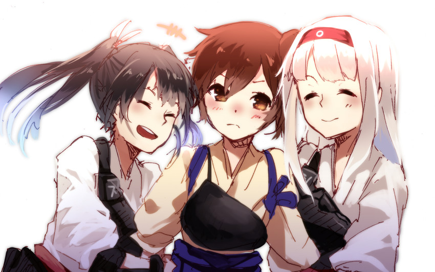 kaga, zuikaku, and shoukaku (kantai collection) drawn by hamada_(super_tachioyogi_kyousou)