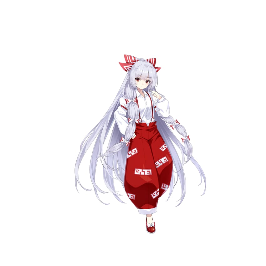 fujiwara no mokou (touhou and 1 more) drawn by hirano_katsuyuki