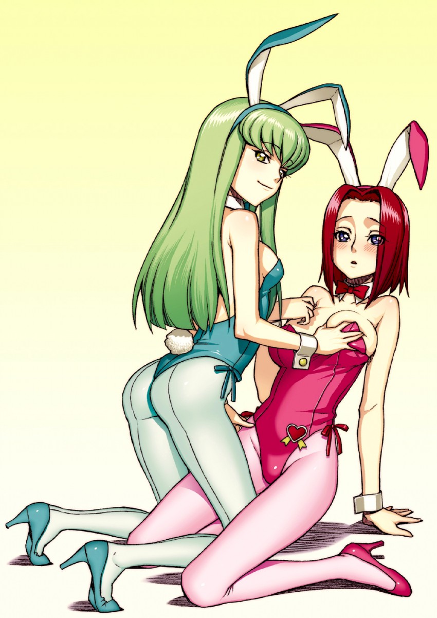 c.c. and kouzuki kallen (code geass) drawn by hijiri_rei