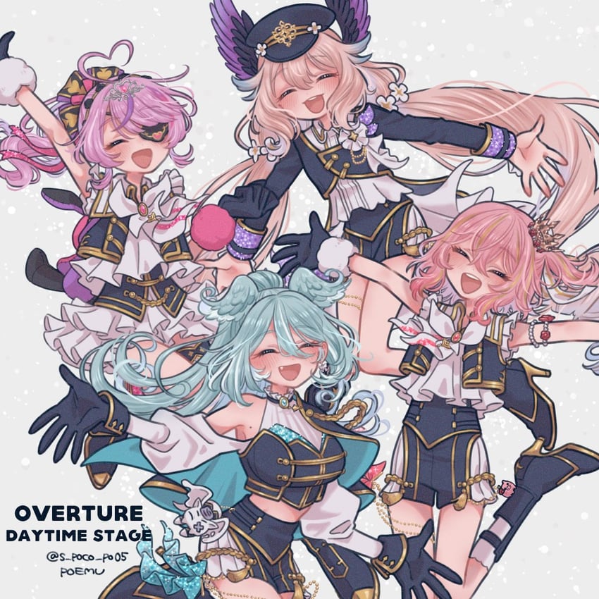 elira pendora, enna alouette, rosemi lovelock, and maria marionette (nijisanji and 1 more) drawn by s_poco_po05