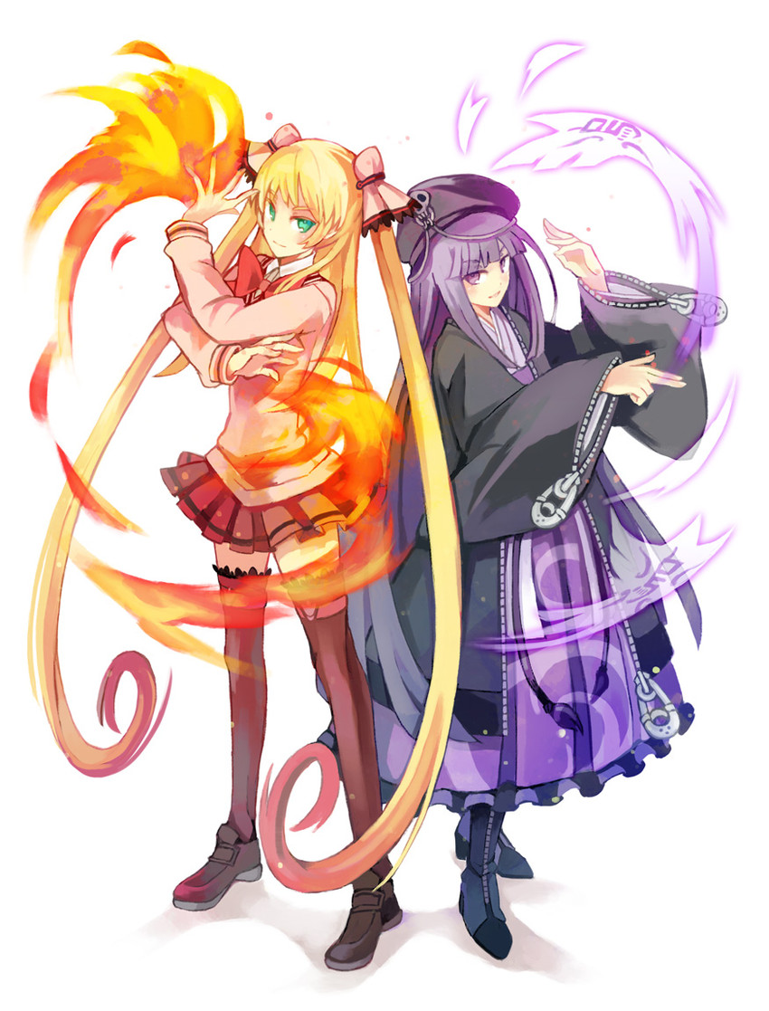 kuon gramred shutleheim and amanohokosaka mei (blazblue and 3 more) drawn by kunn03