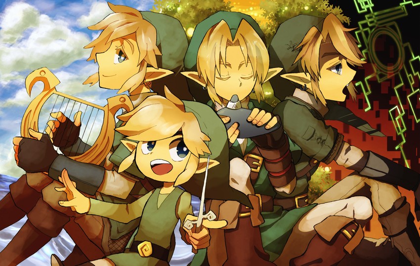 link and toon link (the legend of zelda and 4 more) drawn by hosuke