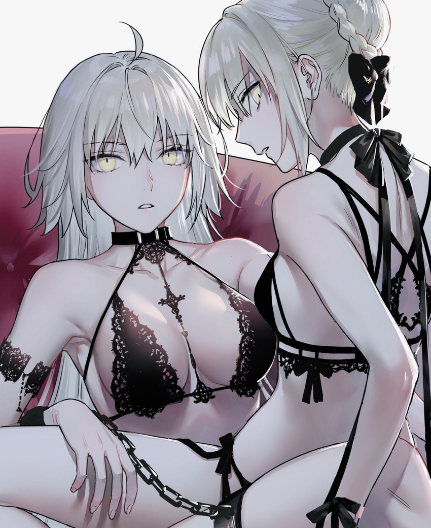 artoria pendragon, jeanne d'arc alter, and saber alter (fate and 1 more) drawn by nipi27