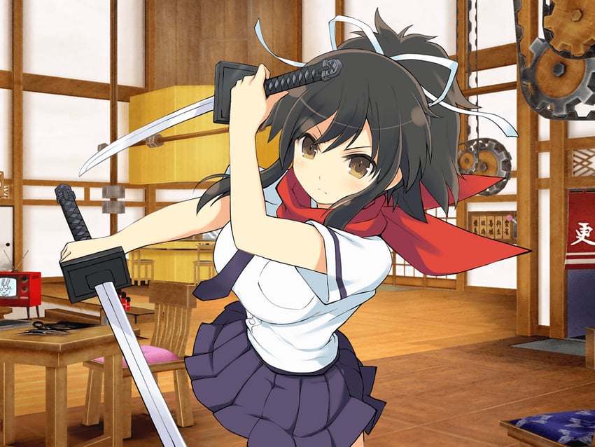 asuka and ninto (senran kagura and 2 more) drawn by yaegashi_nan