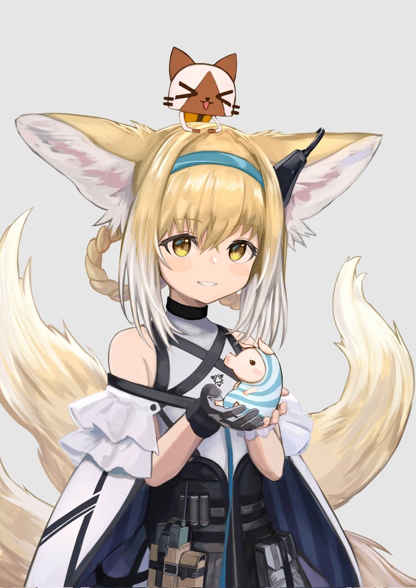 suzuran and poogie (arknights and 1 more) drawn by oyatsuming