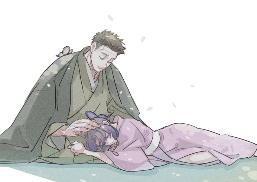 kochou shinobu and himejima gyoumei (kimetsu no yaiba) drawn by kiyono_(_kiyotsugu)