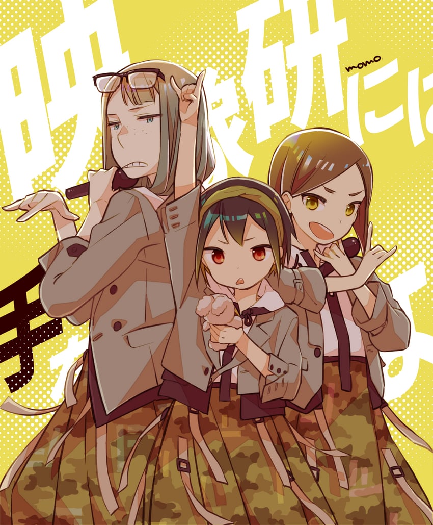 kanamori sayaka, asakusa midori, and mizusaki tsubame (eizouken ni wa te wo dasu na!) drawn by otukimomo