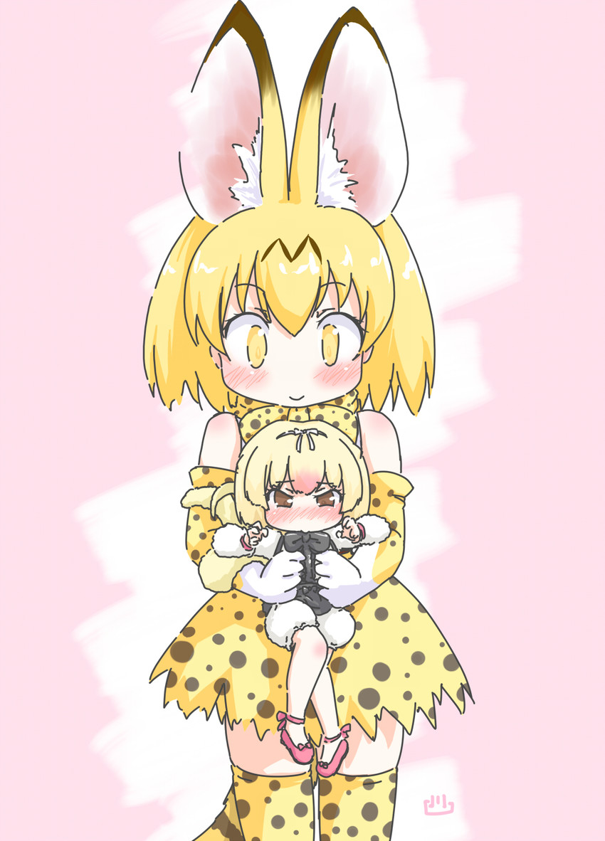 serval and silky anteater (kemono friends) drawn by uho_(uhoyoshi-o)