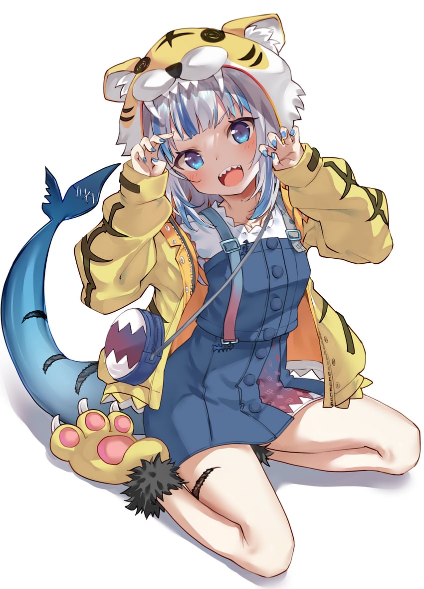 gawr gura (hololive and 1 more) drawn by boshi_(a-ieba)