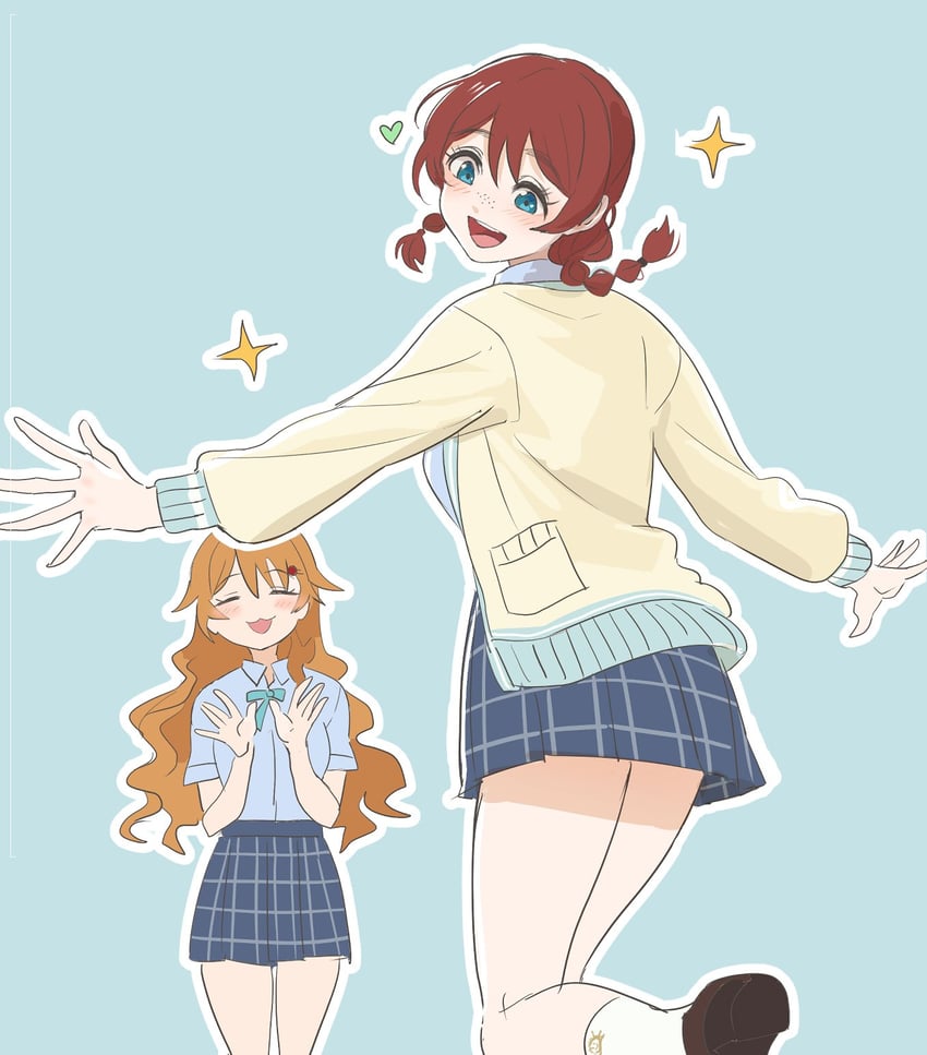emma verde and konoe kanata (love live! and 1 more) drawn by monowe