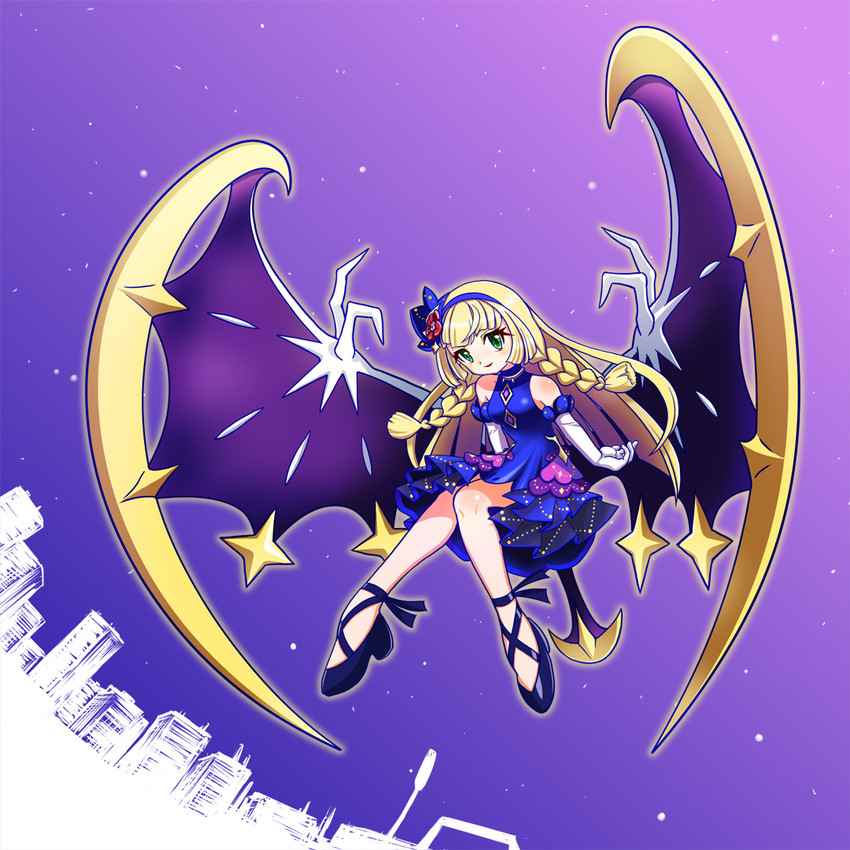 lunala and lillie (pokemon and 1 more) drawn by koruku13