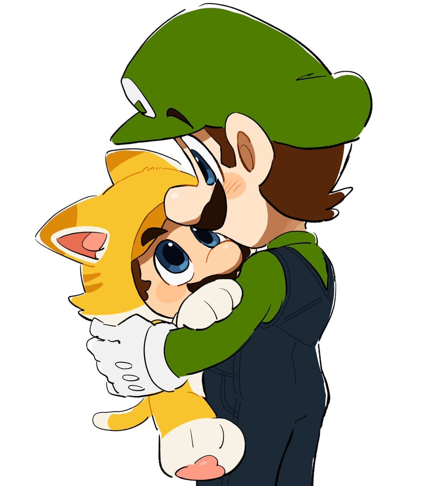 mario, luigi, and cat mario (mario and 1 more) drawn by mimimi_(mimimim9999)