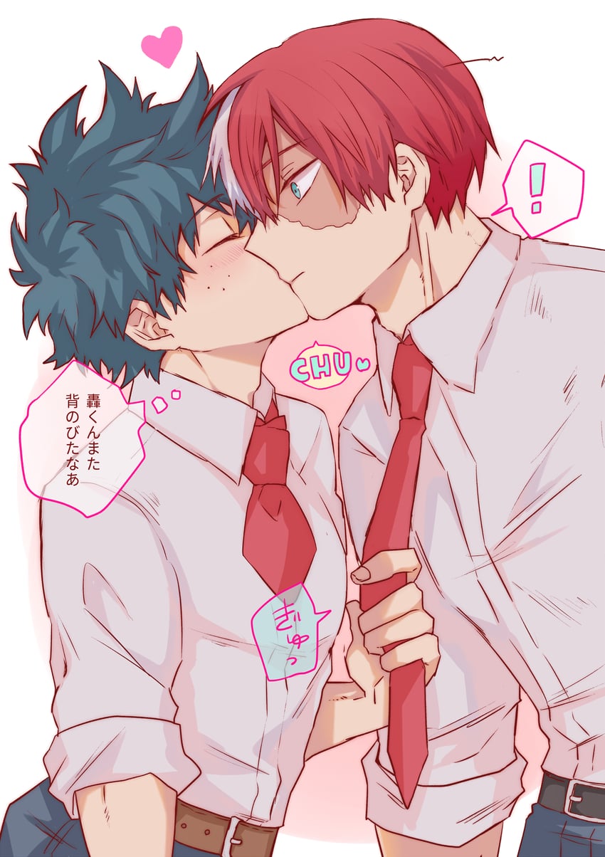 midoriya izuku and todoroki shoto (boku no hero academia) drawn by agehrak