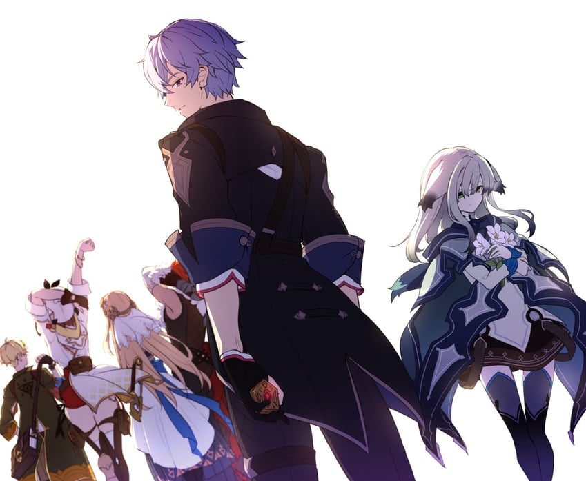 reisalin stout, klaudia valentz, lent marslink, tao mongarten, bos brunnen, and 1 more (atelier and 2 more) drawn by karasumi_(aiseec)