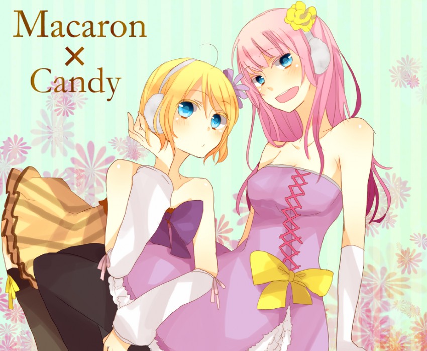 kagamine rin and megurine luka (vocaloid) drawn by kawahara_chisato