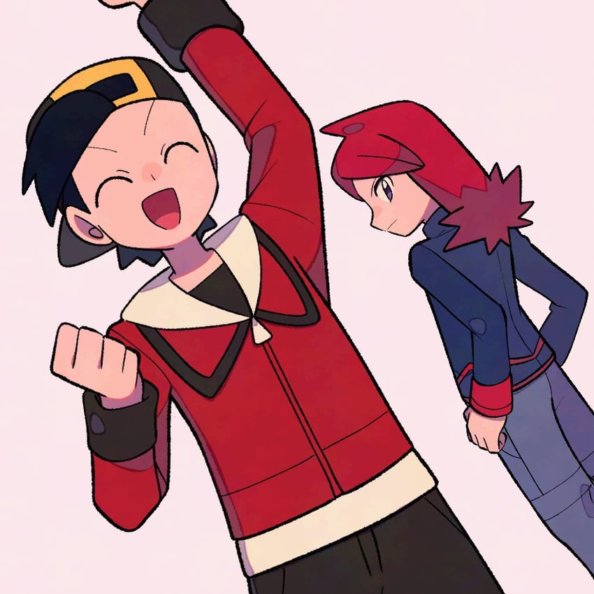 ethan and silver (pokemon and 1 more) drawn by tyako_089