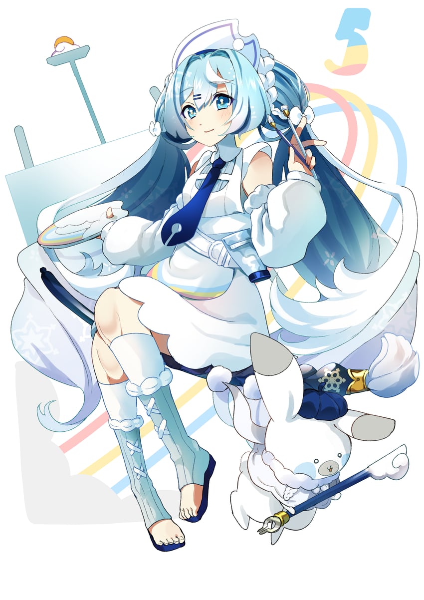 hatsune miku, yuki miku, and rabbit yukine (vocaloid) drawn by kusunokimizuha