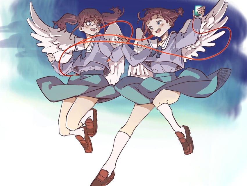 iseri nina and hina (girls band cry) drawn by anjuro_zeeku