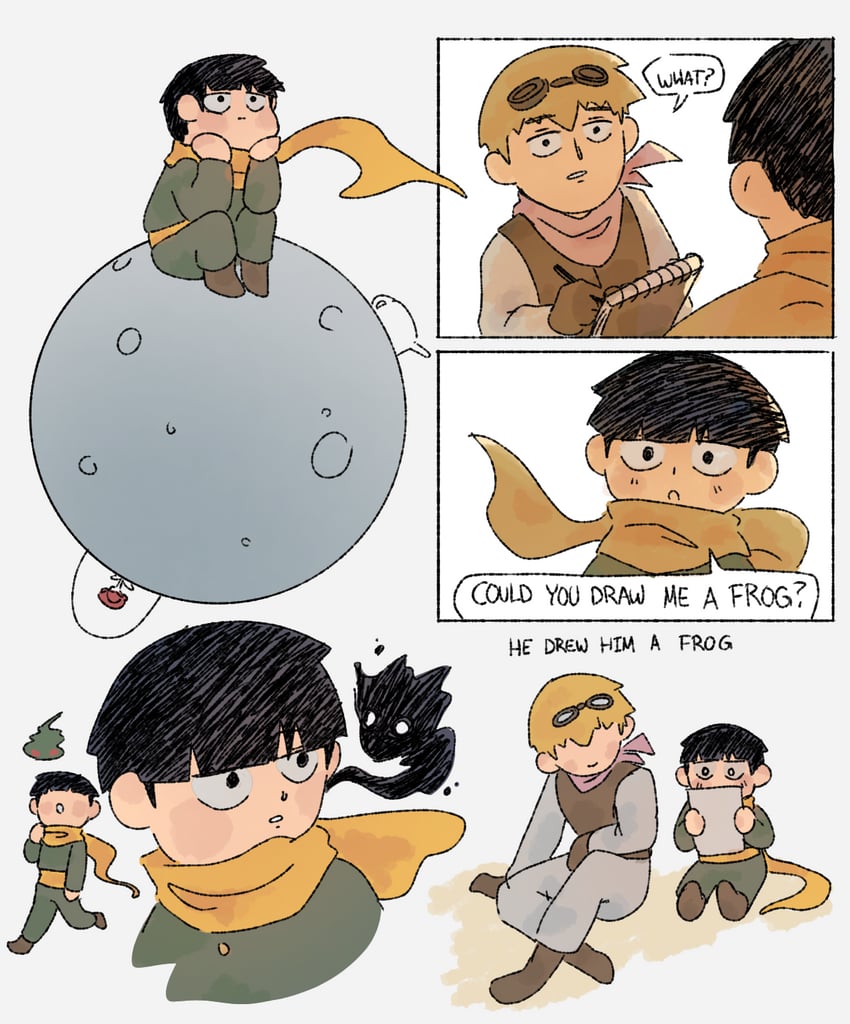 kageyama shigeo, reigen arataka, ekubo, rose, and prince (mob psycho 100 and 1 more) drawn by cutystuffy