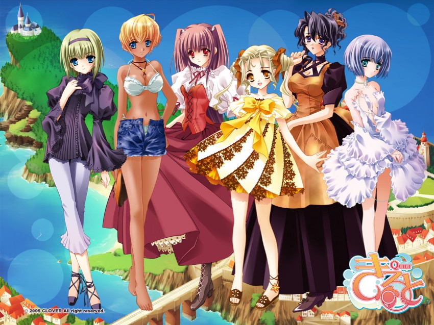 airi, mizuki, ena, sia, kyrie, and 1 more (quilt) drawn by carnelian, nishiwaki_yuuri, and sugiyama_genshou
