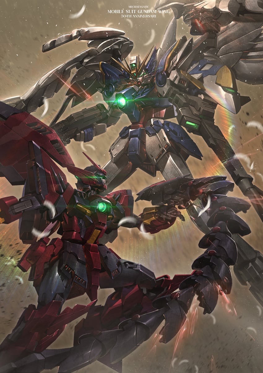 wing gundam zero custom and gundam epyon (gundam and 2 more) drawn by brayanong999