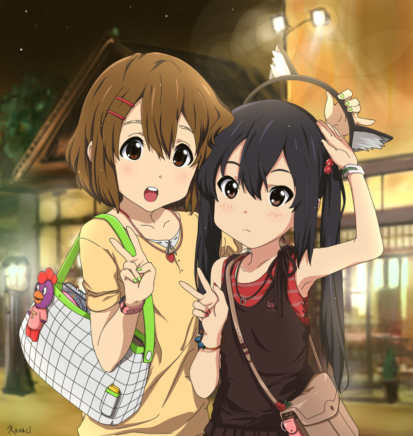 nakano azusa and hirasawa yui (k-on!) drawn by kanau