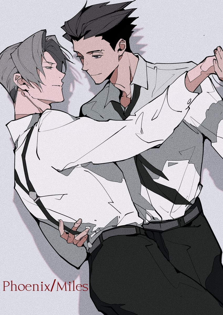 phoenix wright and miles edgeworth (ace attorney) drawn by c138300