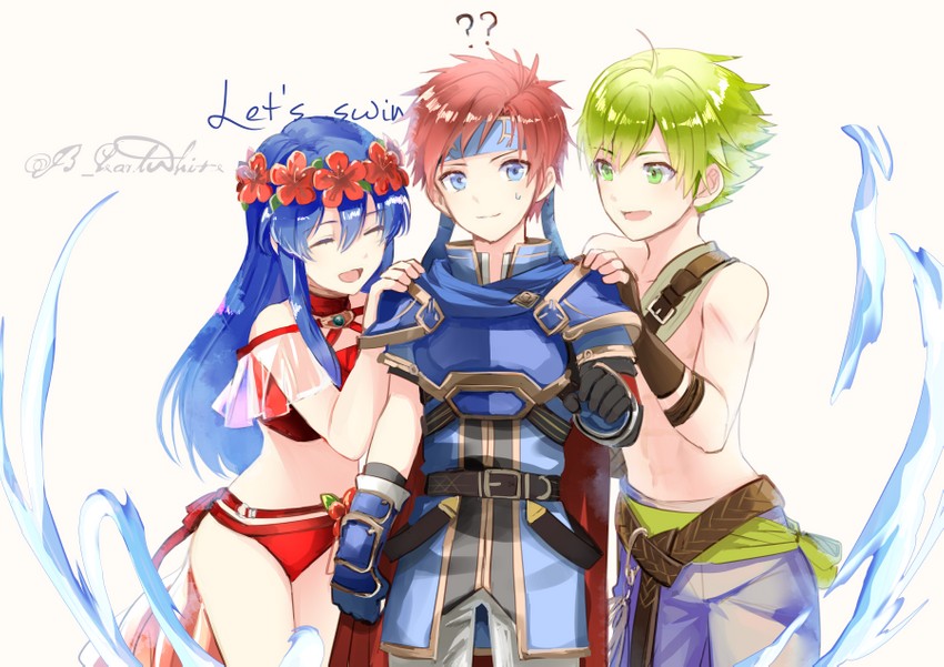 roy, lilina, and wolt (fire emblem and 2 more) drawn by shoochiku_bai