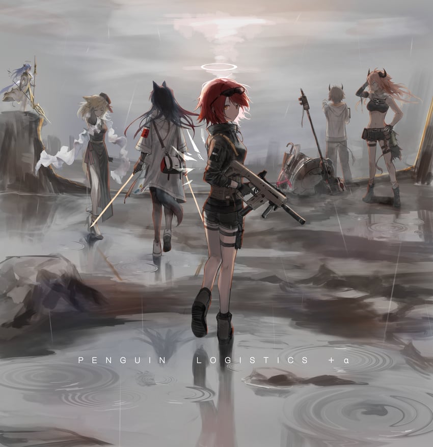 texas, exusiai, mostima, sora, croissant, and 1 more (arknights) drawn by mutomorokoshi