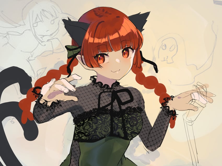 kaenbyou rin and zombie fairy (touhou) drawn by haya_taro_pochi