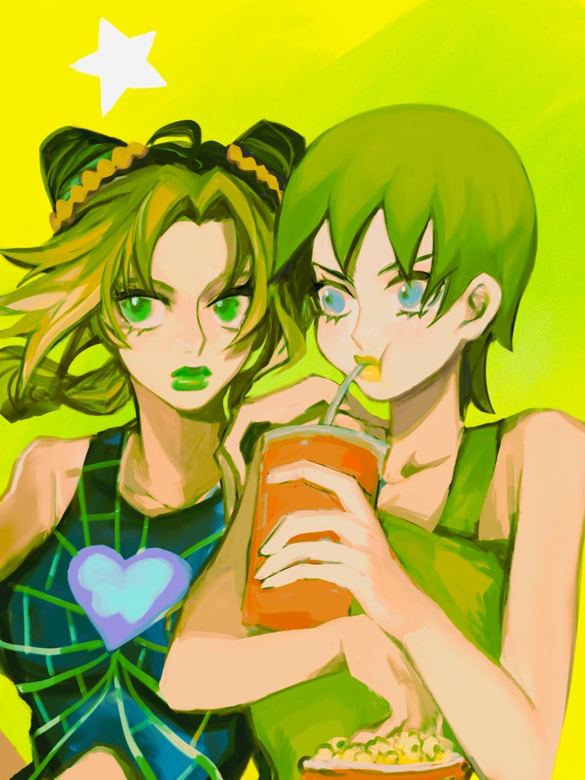 kujo jolyne and foo fighters (jojo no kimyou na bouken and 1 more) drawn by 8h_kt