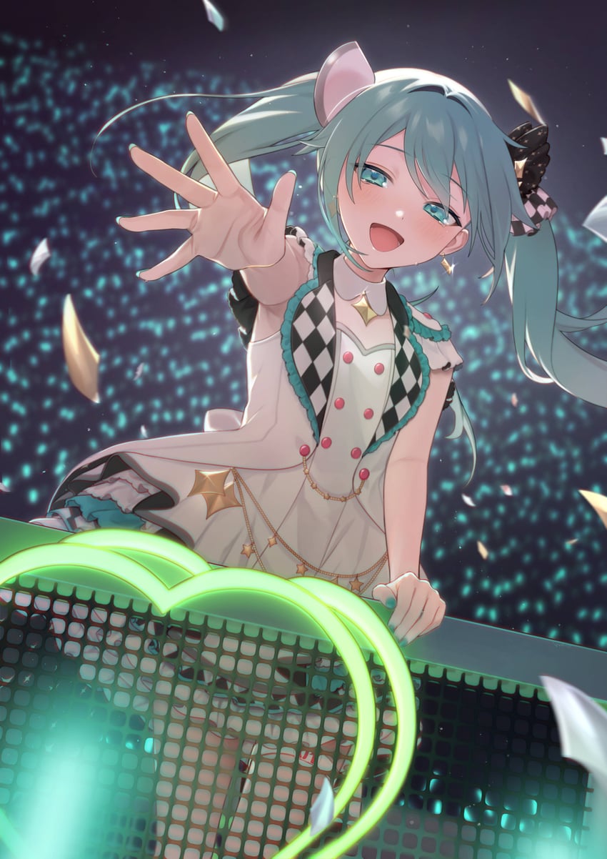 hatsune miku and more more jump! miku (vocaloid and 1 more) drawn by vs0mr