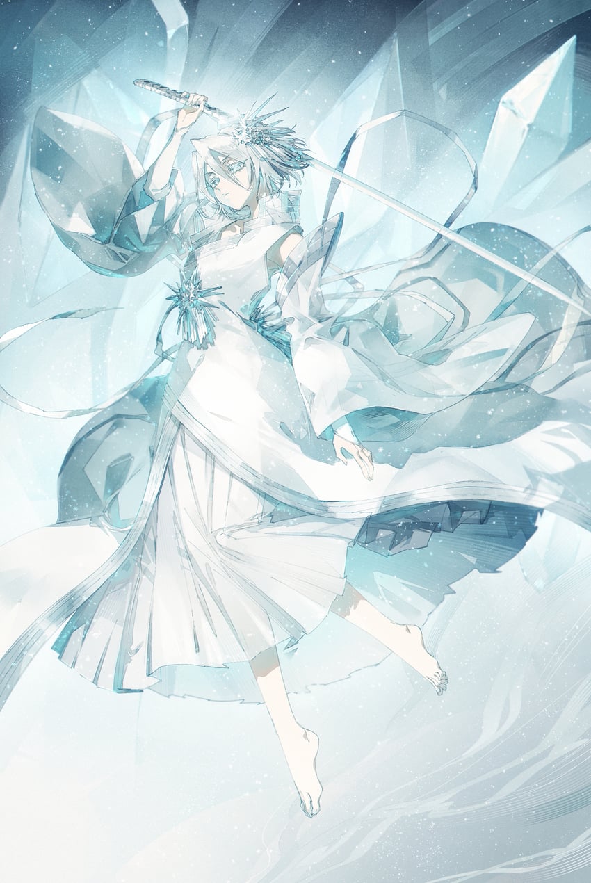 kuchiki rukia (bleach and 1 more) drawn by kieta