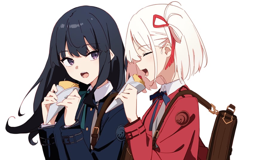 nishikigi chisato and inoue takina (lycoris recoil) drawn by gmatogachi