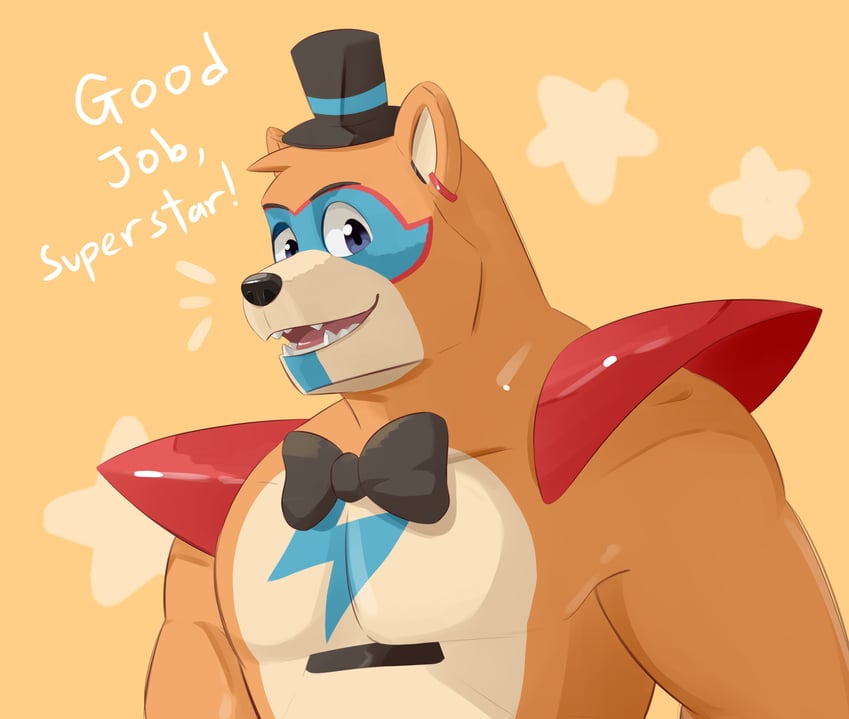 glamrock freddy (five nights at freddy's and 1 more) drawn by opossoll
