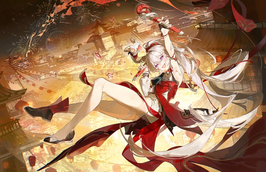 kiana kaslana and rice cake (honkai and 1 more) drawn by yaosan