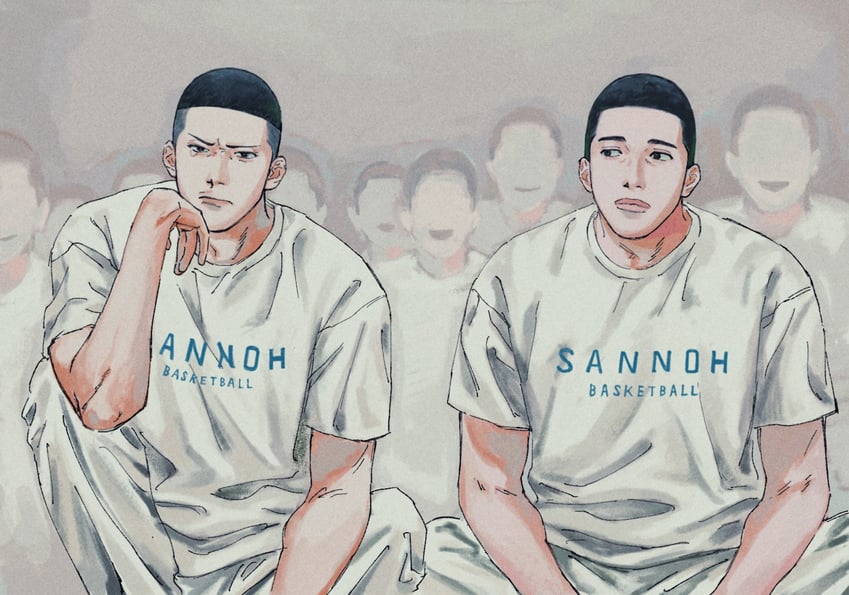 sawakita eiji and fukatsu kazunari (slam dunk) drawn by inudog_17