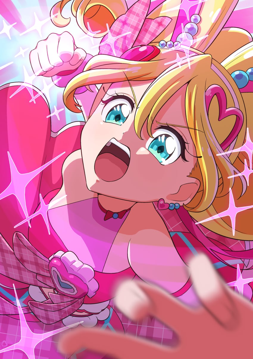 sakura uta and cure idol (precure and 1 more) drawn by tiler_(tiler00)