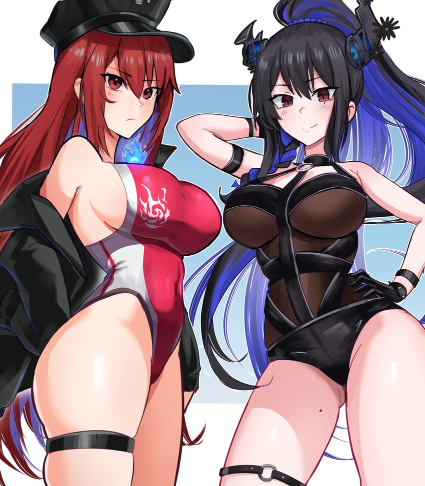 nerissa ravencroft and elizabeth rose bloodflame (hololive and 1 more) drawn by cd_usr