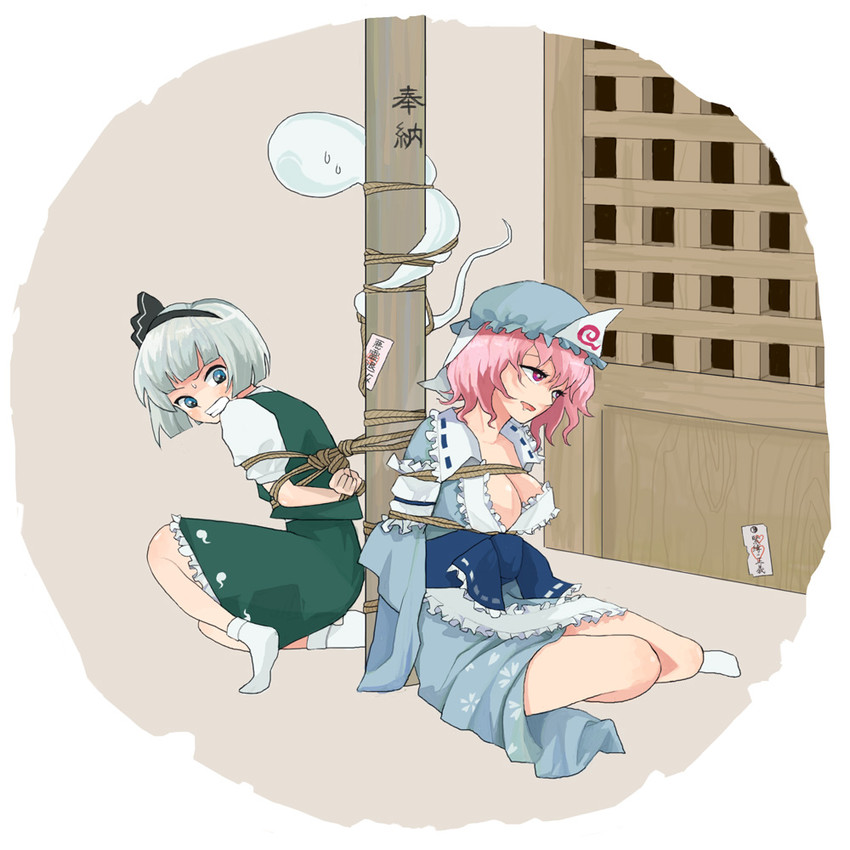 konpaku youmu and saigyouji yuyuko (touhou) drawn by fu_(mushibun)