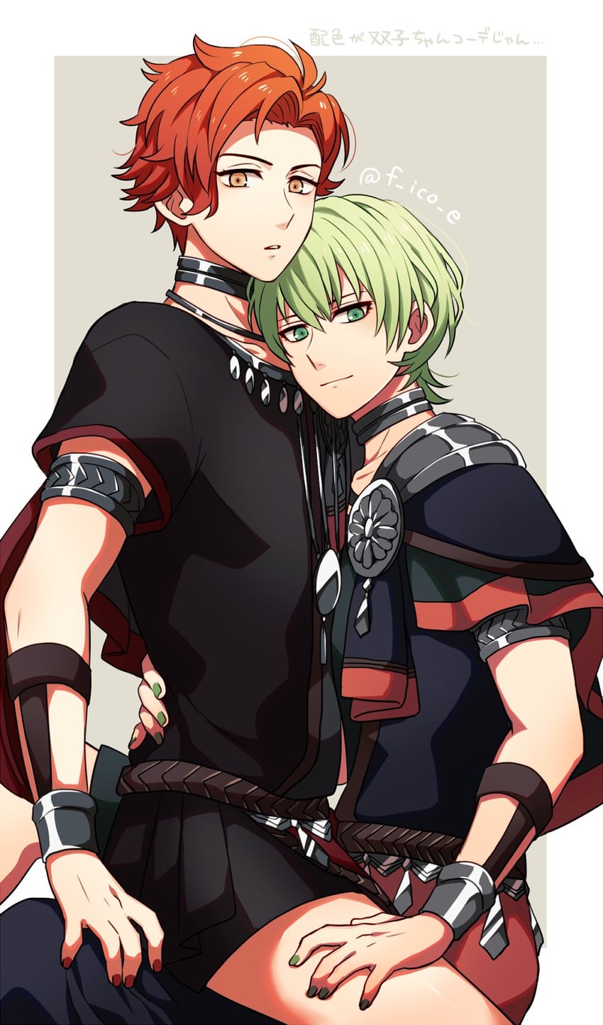sylvain jose gautier and male byleth (fire emblem and 1 more) drawn by f_ico_e